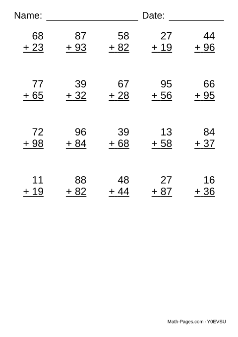Sample page from Addition With Regrouping