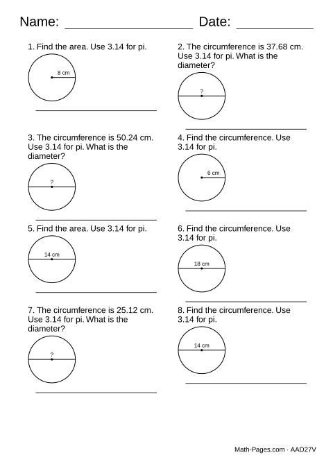 Sample page from Circle Worksheets