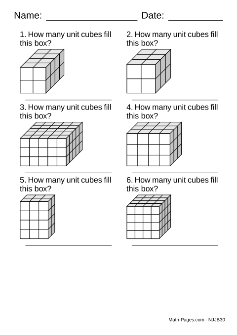 Sample page from Volume with Unit Cubes