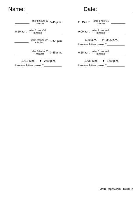 Sample page from Elapsed Time Crossing Noon