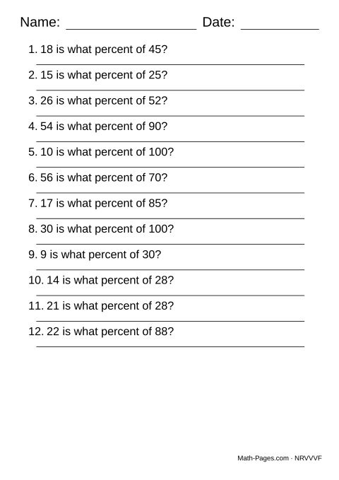 Sample page from Finding the Percent