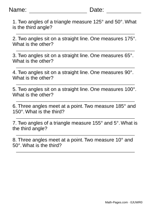 Sample page from Find the Missing Angle