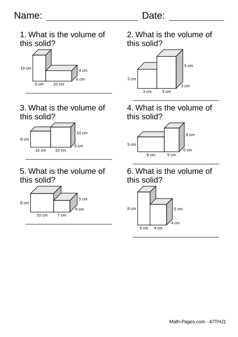 Sample page from Volume of Composite Figures